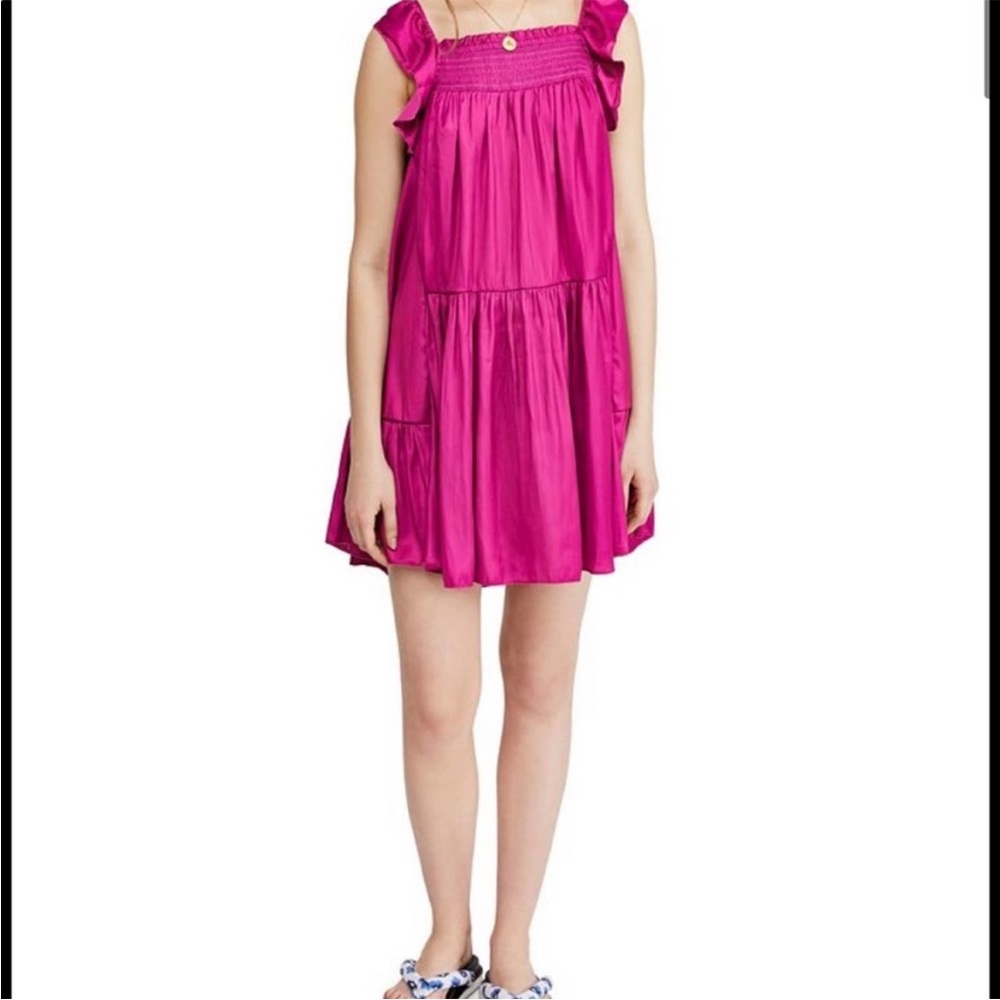 Intimately Free People Want Your Love Ruffle Hot Pink Mini Dress